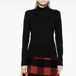 agnès b. Vian T-shirt Elegant Black Turtleneck Sweater for Women Size 2/M
